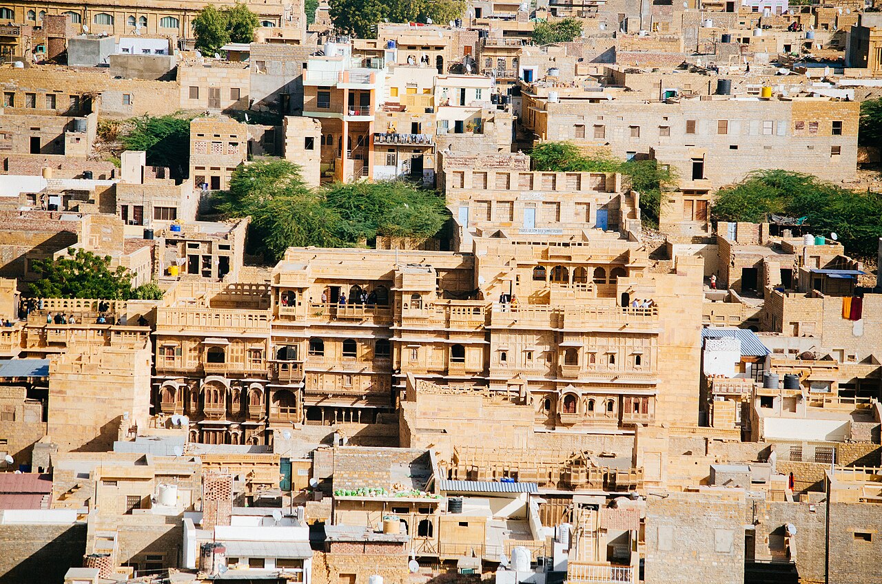 Intricately carved facade of Patwon Ki Haveli, Jaisalmer