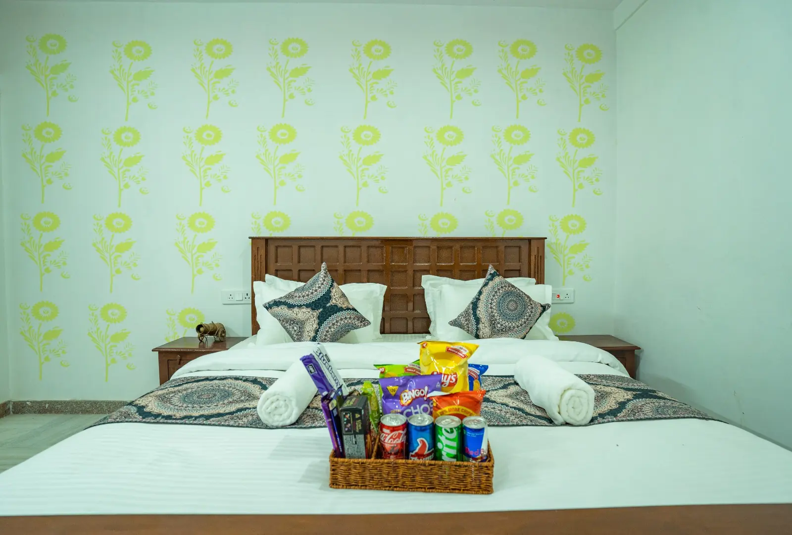 Heritage AC Room bed with welcome refreshments