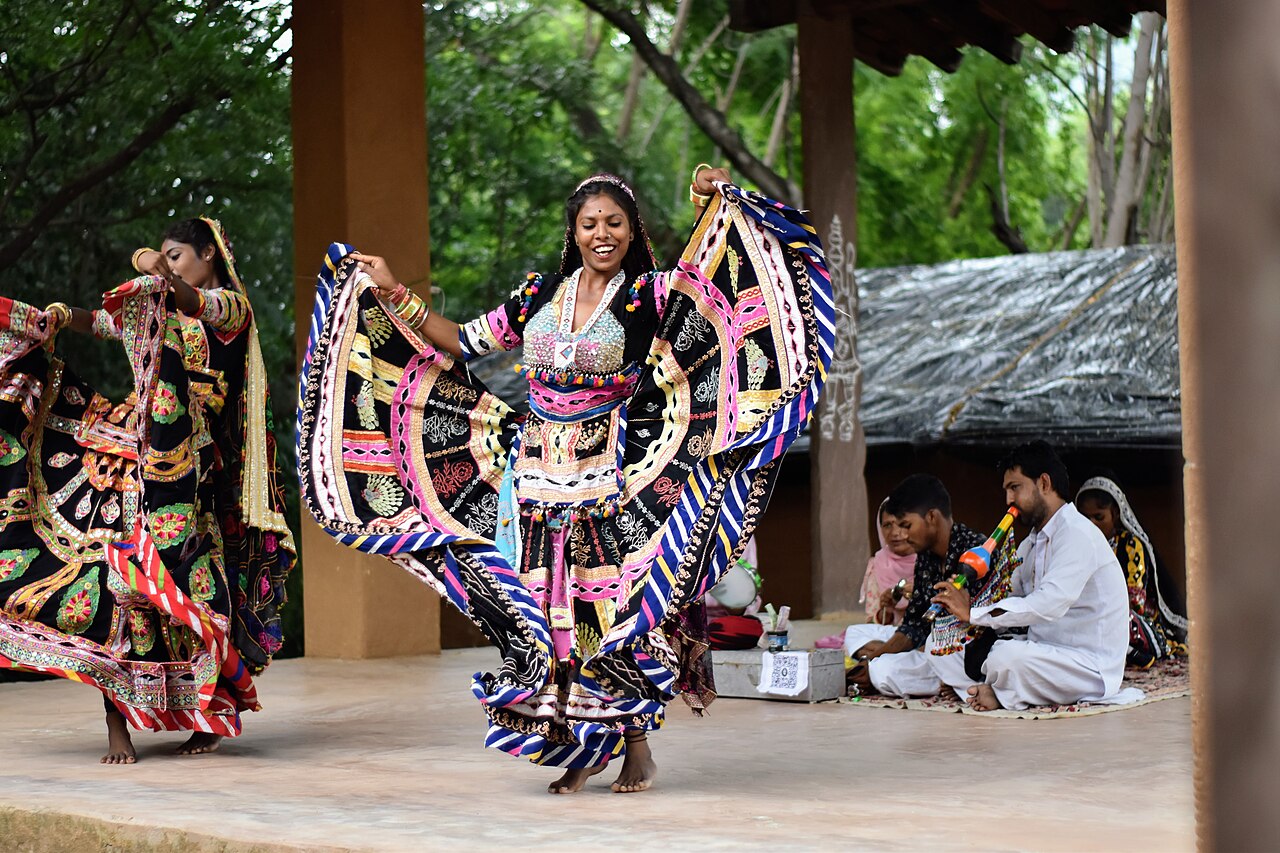 Traditional Kalbelia folk dance performance at the desert camp