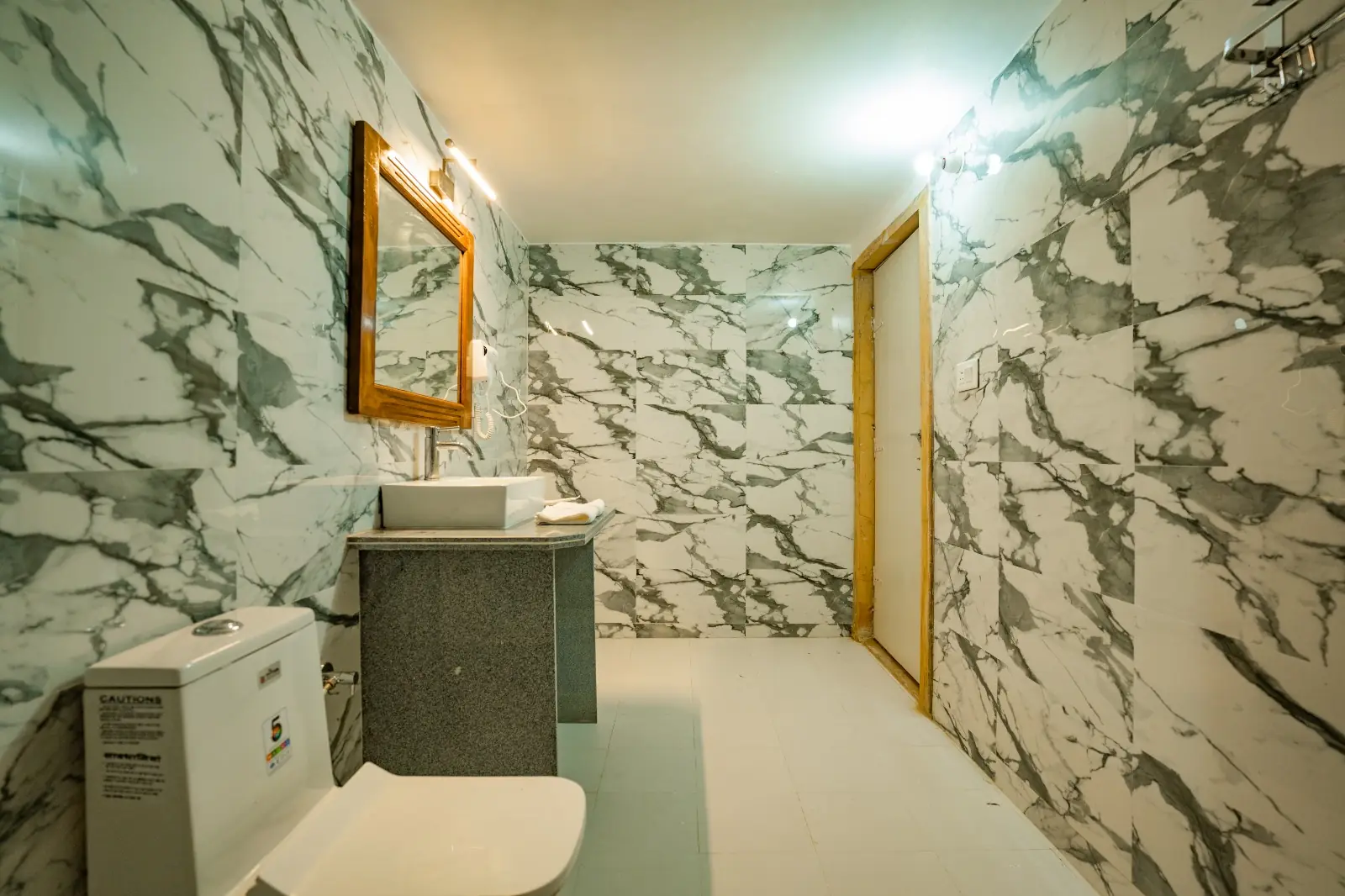 Maharaja Luxury AC Tent marble bathroom