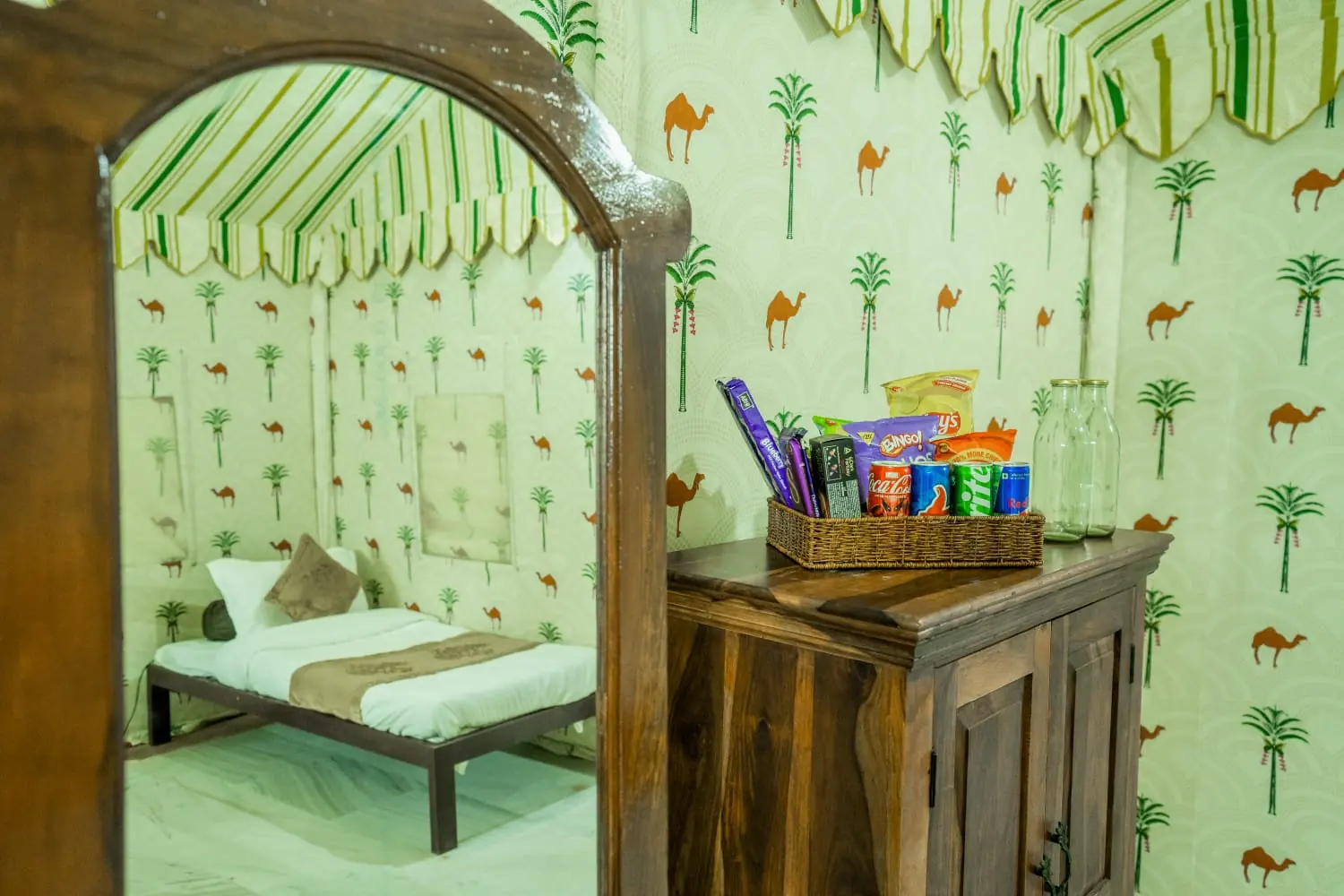 Welcome snacks and refreshments at the Maharaja Luxury AC Tent